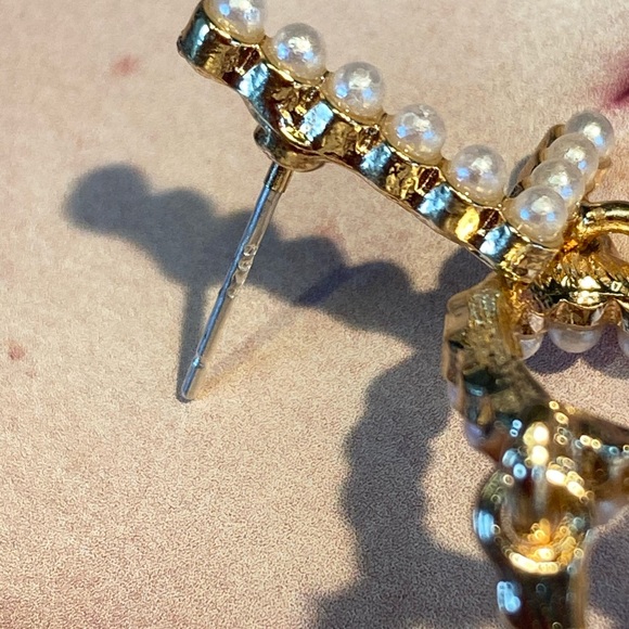 Love Gold Tone Long Earrings - Picture 4 of 5